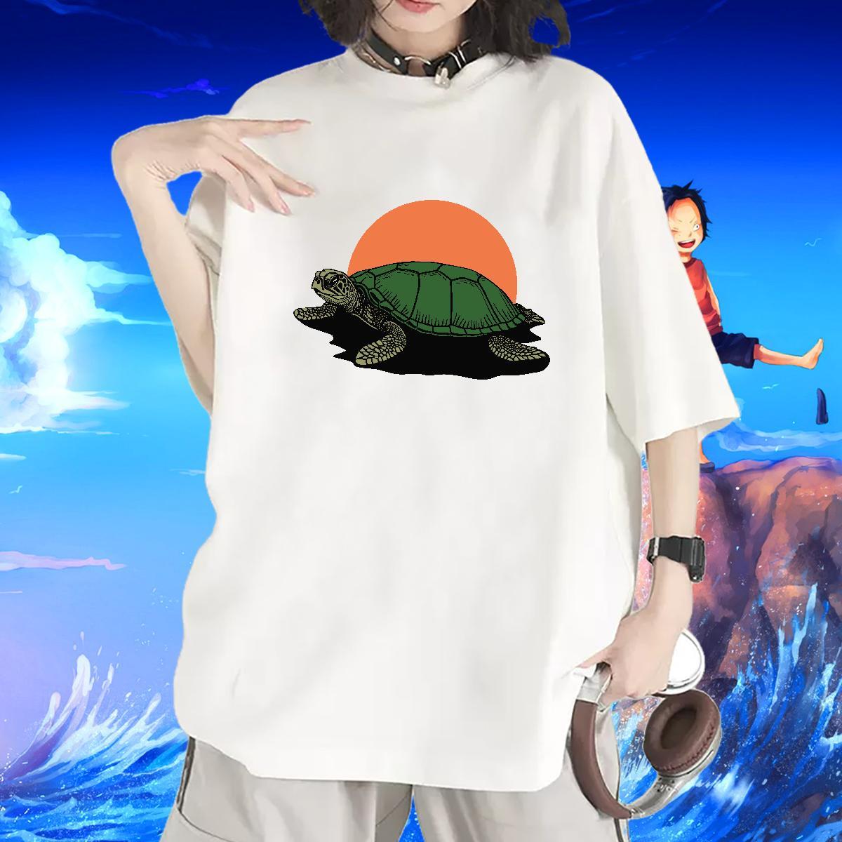 Factory Direct T shirt Crew Neck 100% Cotton 230g Womens Tshirts DIY Anime Printed tortoise Summer Casual Unisex Tops