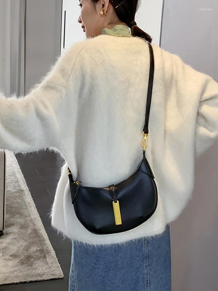 3 Totes Light Half Moon Bags For Women Textured Brown Lady Commuter Shoulder Bag 2024 Autumn Daily Handbags 4