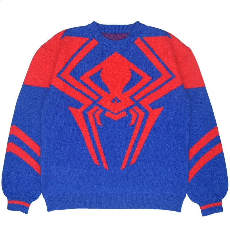 Aesthetics Retro trend Knitted Sweater Gothic Pullover Harajuku Cotton Sweater Mens Womens Warm Loose Knitted Large Sweater 240821