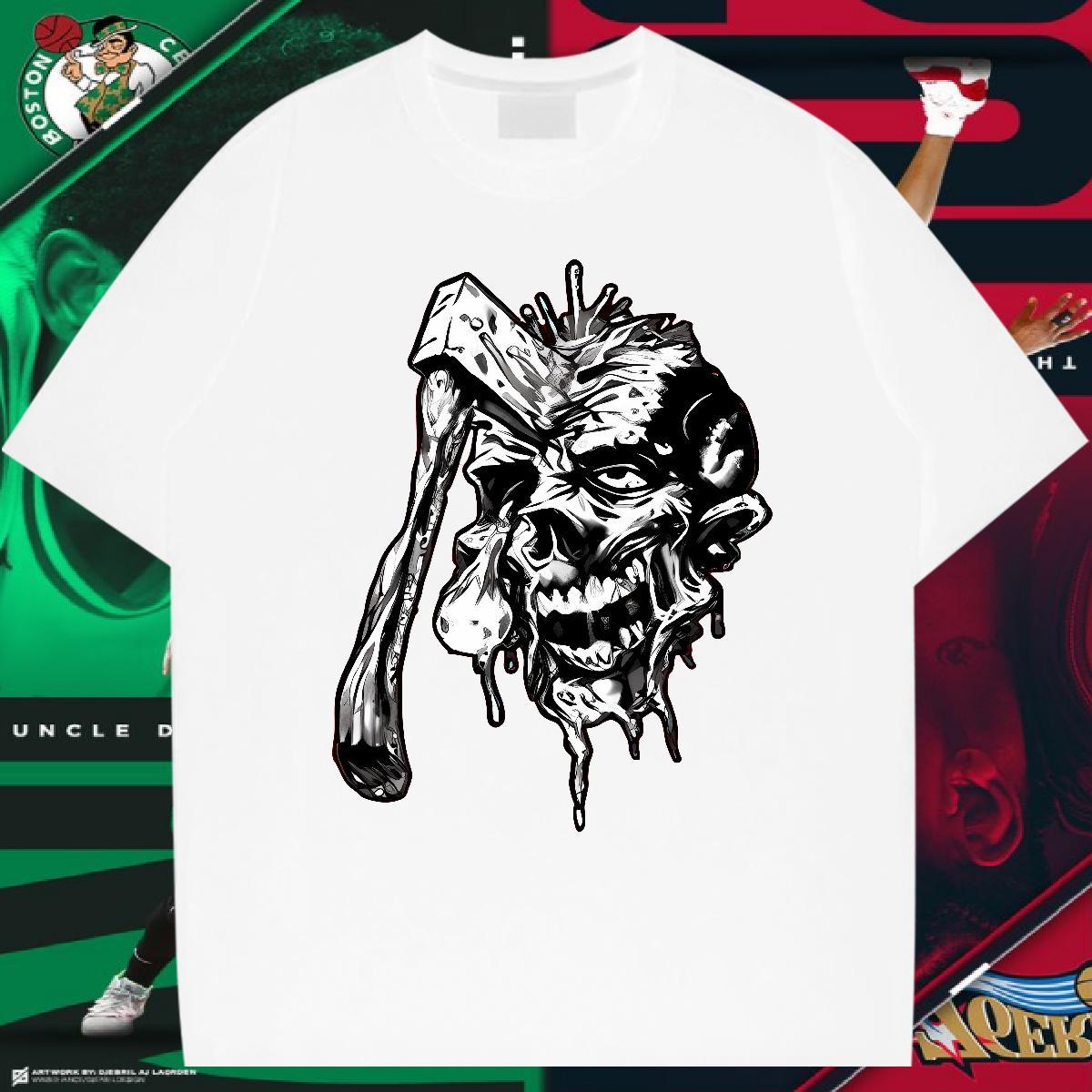 Custom Men Tops Tees 100% Cotton 230g Beach skull Short Sleeve O-Neck T shirt Free Shipping Customized Print Top Tees