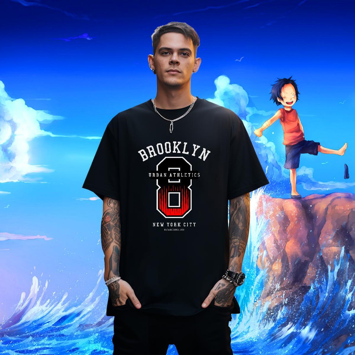 Loose Fit Couples T Shirts Beach 230g 100% Cotton Oversized Short Sleeve O-Neck number T-Shirts for Men DIY Customized Wear