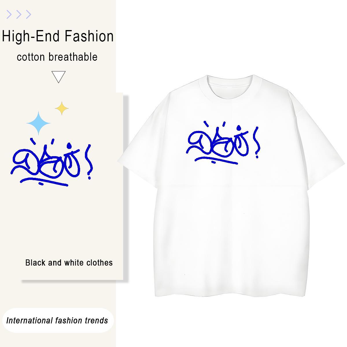 Popular Men Clothes T-Shirt Casual 230g Cotton Custom Print Oversized Short Sleeve O-Neck letter T-Shirts for Men Factory Direct Tops Shirt
