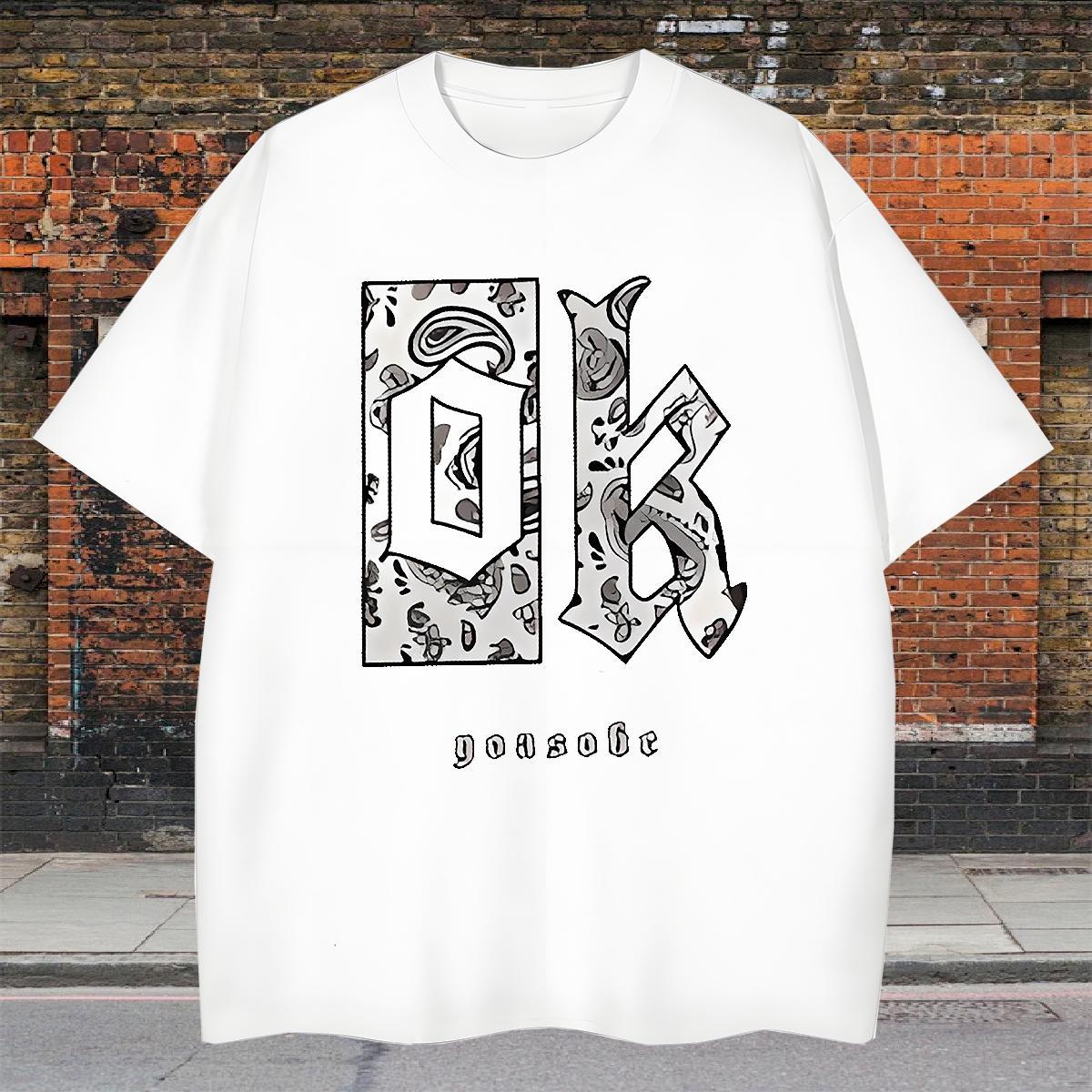 Loose Couples T Shirts Daily Outfit 230g 100% Cotton Custom Anime Breathable Short Sleeve letter T-Shirts for Men New Tshirts