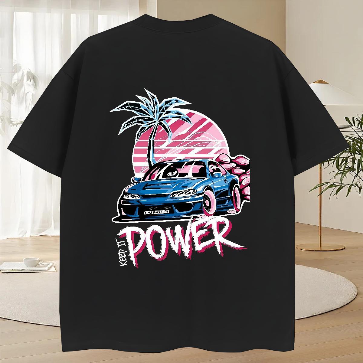Cool Couples T Shirts Beach 230g Pure Cotton DIY Breathable Crew Neck car Man T Shirts Classic Tshirts