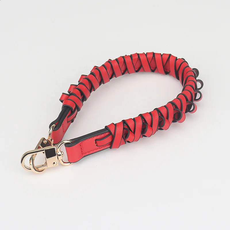 44cm Short Genuine Leather bag Strap 2.4cm Wide Woven Tote Handle Cowskin for Handbag Bag Parts Accessories 240821