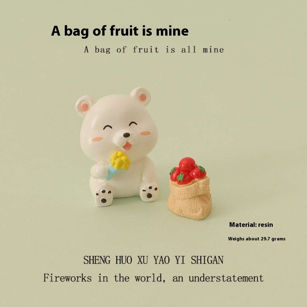 Cartoon Mini Ins Love Bear Fruit Micro Landscape Creation Baby House DIY Accessories Home Desktop Decoration