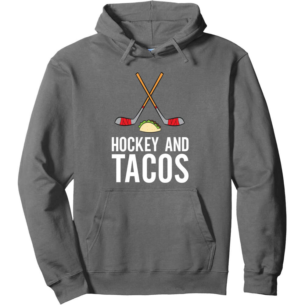 Hoodie for Mens Womens Funny Lover And Tacos Ice Hockey Pullover Hoodie Hoodies Sweatshirt pullover jacket Long sleeve