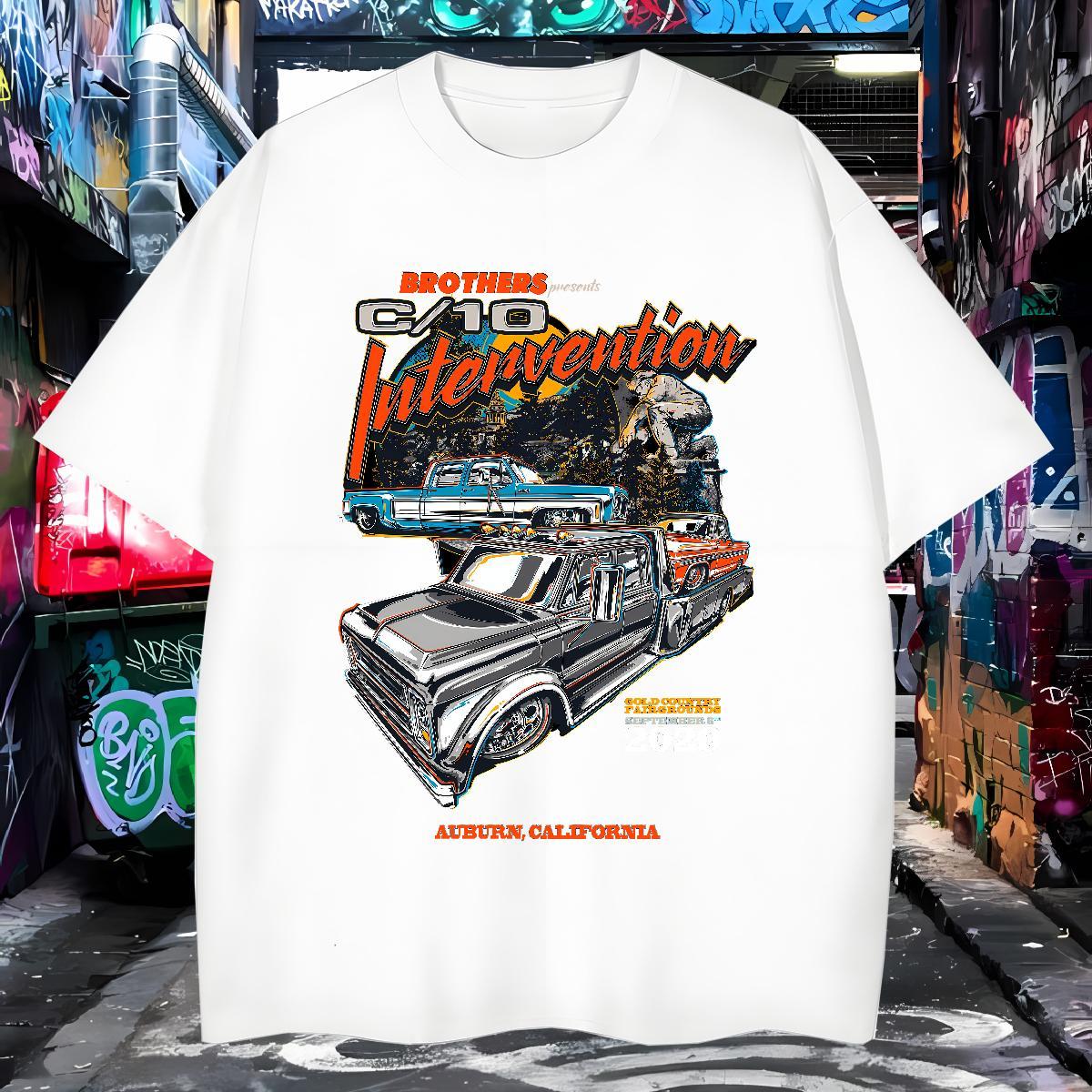 Cool car T-Shirts Street wear Hip Hop Men Tshirts 230g Cotton Free Shipping O-Neck Short Sleeve Customized Print Clothes