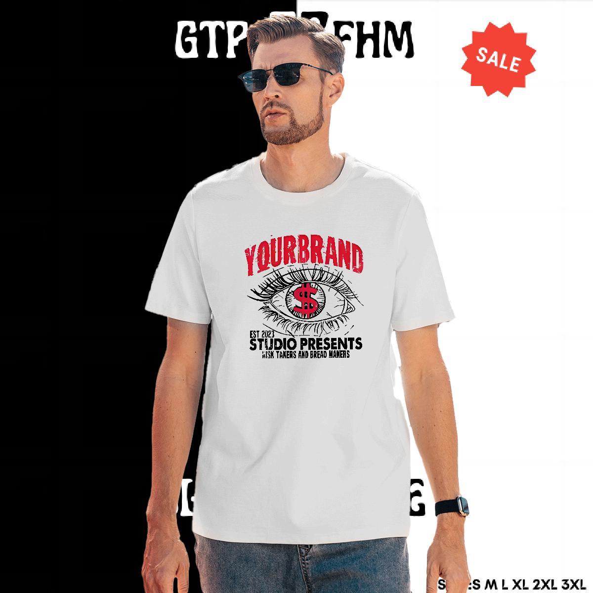 Cool Tshirts Street 230g Cotton Custom Cartoon Crew Neck Breathable eyes Men T Shirts Fashion Designer Clothes