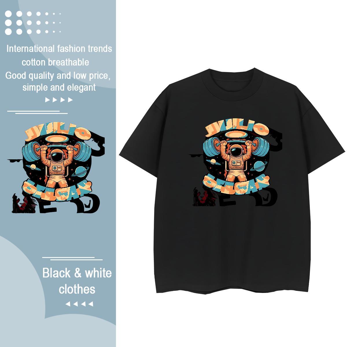 Fashion Womens T Shirts O-Neck Short Sleeve 230g 100% Cotton Womens Tshirts Anime spaceman Casual Beach Designer Nice Clothes Shirt