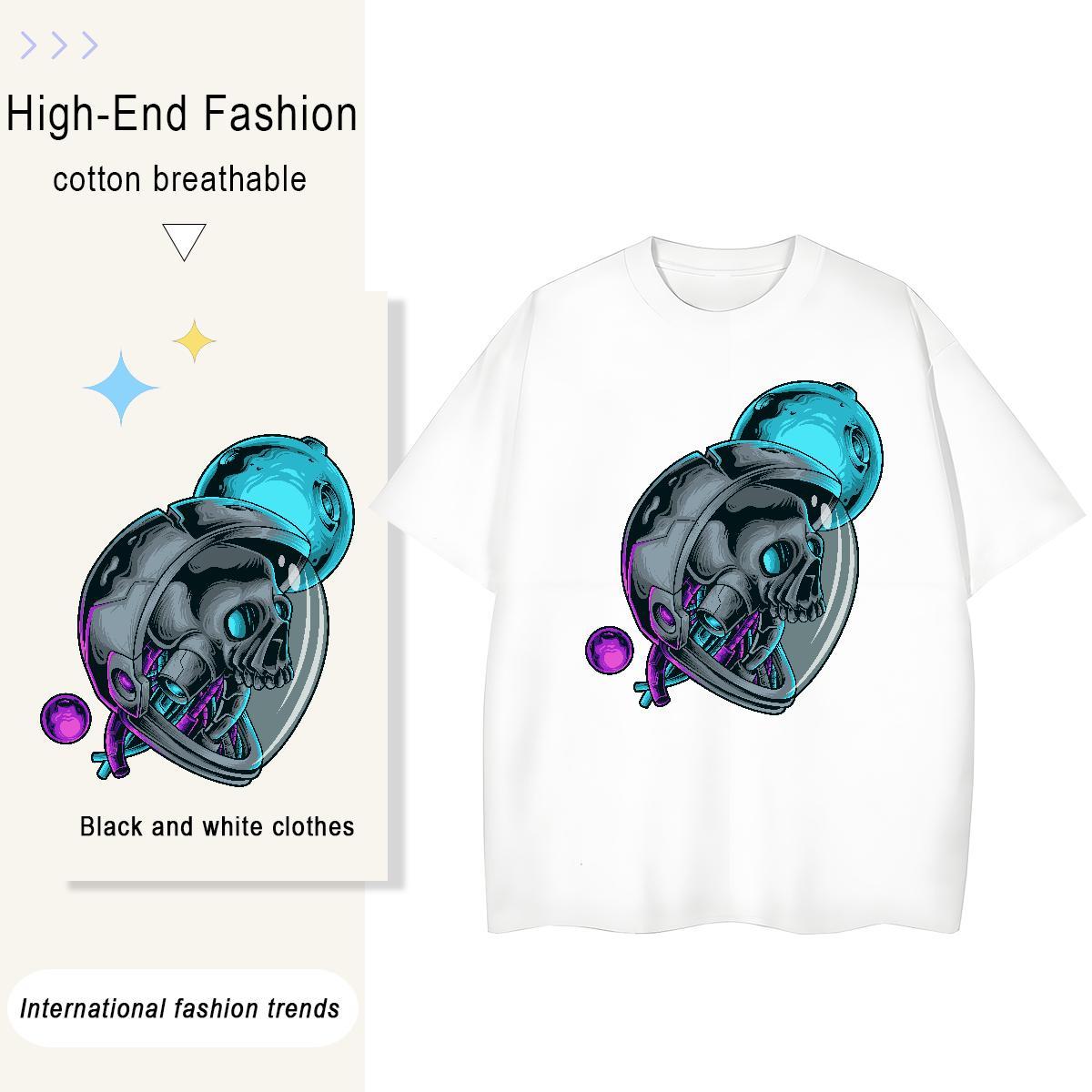 Brand Woman Tshirt 230g Cotton terror Casual Beach T Shirts Women Crew Neck Breathable DIY Printed Tees Shirts