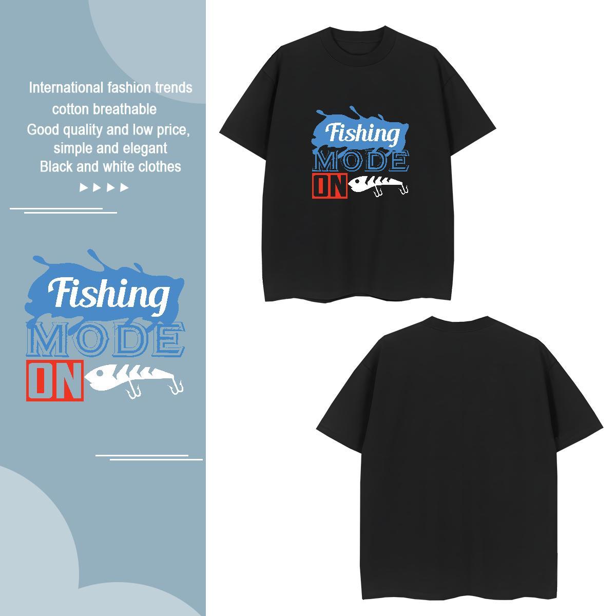 Cool fish Men T Shirts Hip Hop Street Men Tops Tees 230g Pure Cotton Free Shipping Breathable Short Sleeve Oversized 4XL Clothings