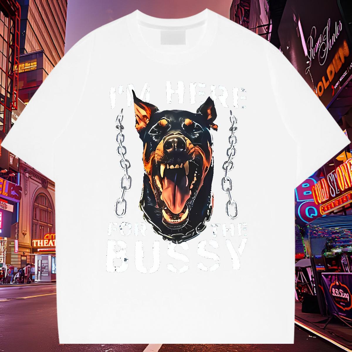 Cool T-Shirts for Men dog Short Sleeve Soft Street Wear DIY Anime 230g Pure Cotton Men Clothes T-Shirt Free Shipping Tops Shirt