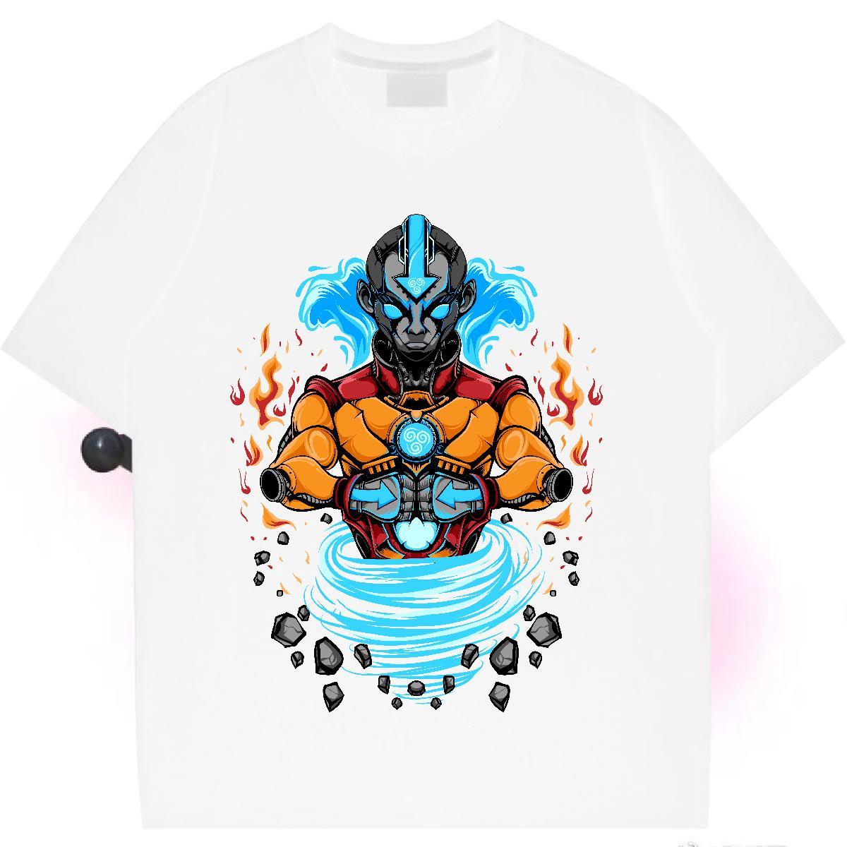 Factory Direct Women T Shirts Breathable Crew Neck 100% Cotton 230g Tshirt for Man Woman Cartoon Floral Printing ET Street High quality Polos