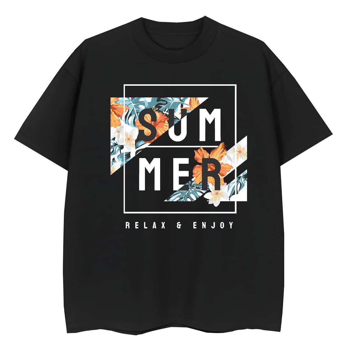 Stylist T shirt O-Neck Short Sleeve 230g Pure Cotton Woman Tshirt Plus Size Custom flower Sports Street Wear Brand Tees Shirts