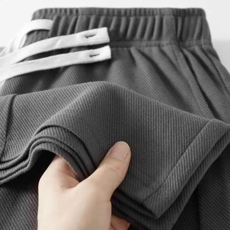 Casual Men Sweatpants Breathable Fashion Sportswear Drawstring Wide Leg Straight Track Pants Cotton Casual Loose Trousers Male 240822