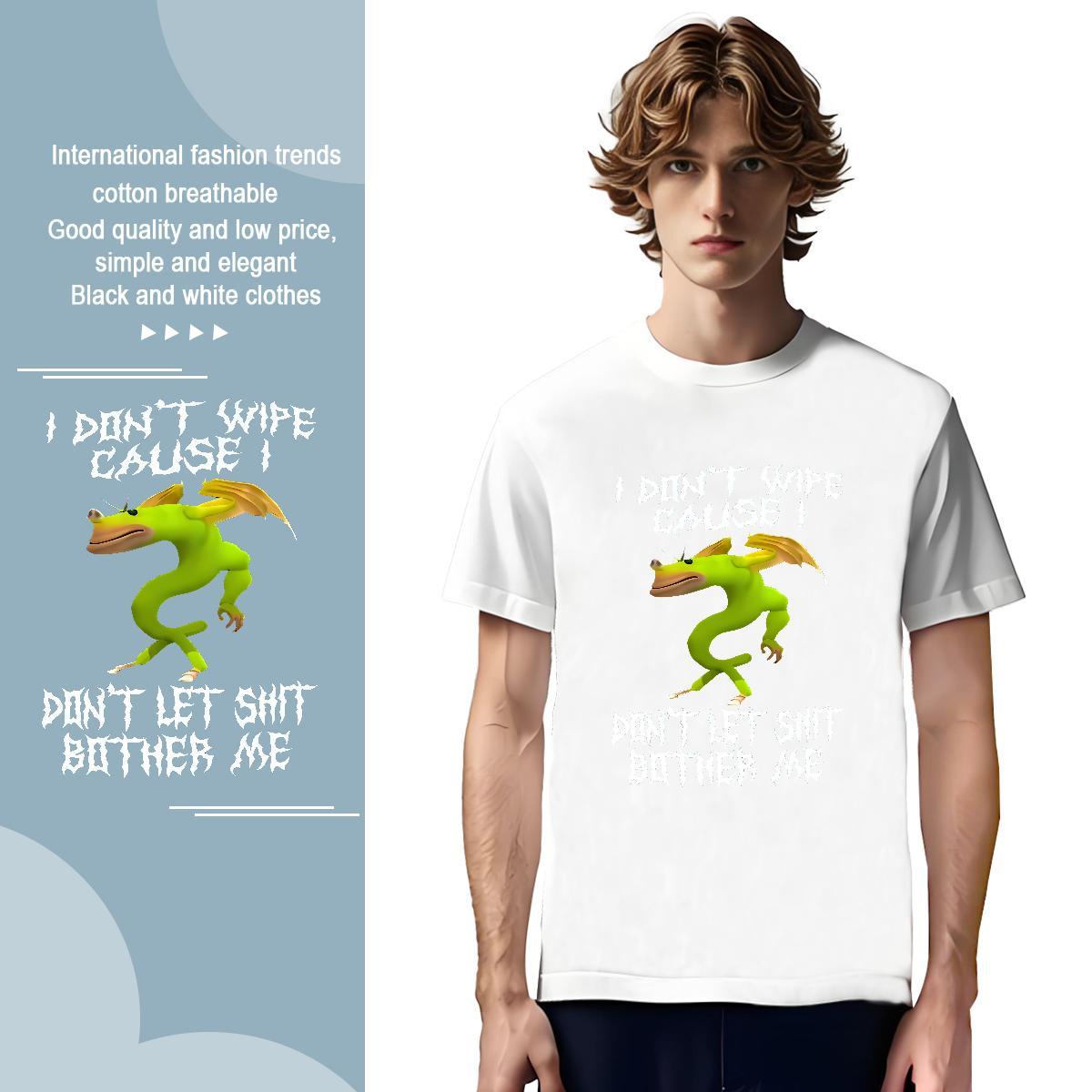 Popular T-Shirts frog Breathable Short Sleeve Daily Outfit Custom Printed 230g Pure Cotton Men Tees DIY Wear