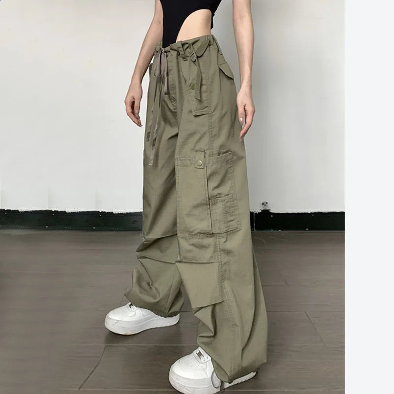 Y2K Vintage Hip Hop Cargo Pants Women Oversized Loose Streetwear Wide Leg Trousers Fashion American Style Casual Joggers Pants 240821