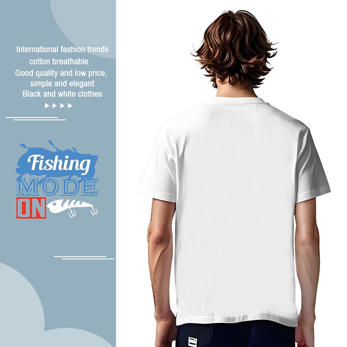 Cool fish Men T Shirts Hip Hop Street Men Tops Tees 230g Pure Cotton Free Shipping Breathable Short Sleeve Oversized 4XL Clothings