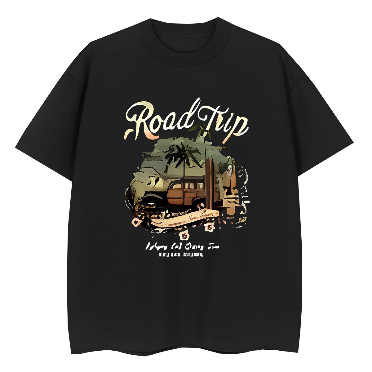 2024 T-Shirts 230g 100% Cotton Crew Neck Breathable Daily Wear car Woman Tshirt Female Cartoon Printing L-4XL Tees Shirts