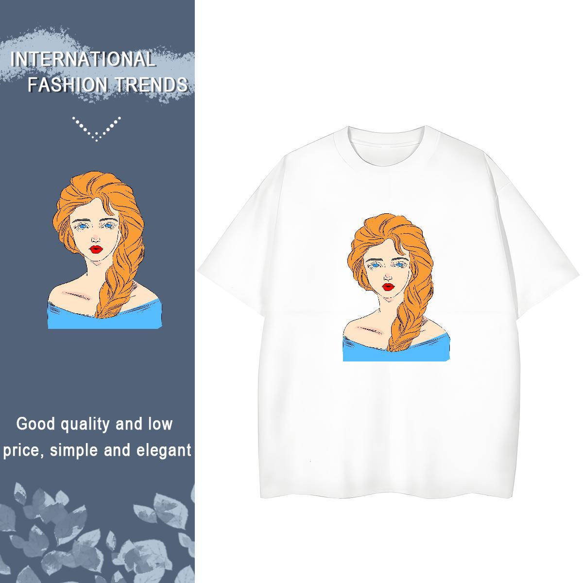 2024 DIY T shirt 230g Pure Cotton Breathable Hip Hop portrait Unisex Tshirts Nice Custom Printing Top Tees