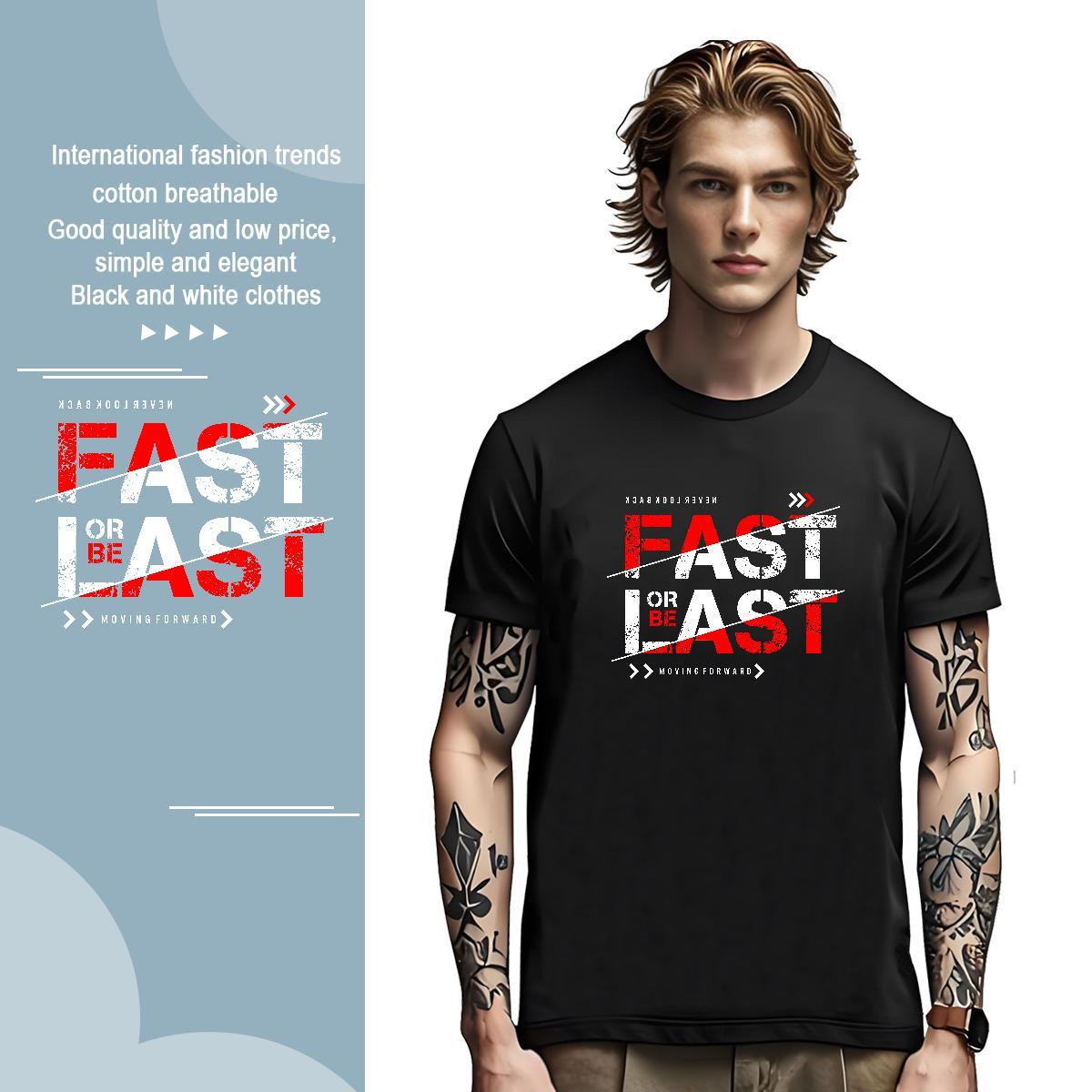 Loose letter T Shirts Men High Street Hip Hop Men Tshirts 230g Cotton New Arrival Breathable Short Sleeve Plus Size Custom Top Tees