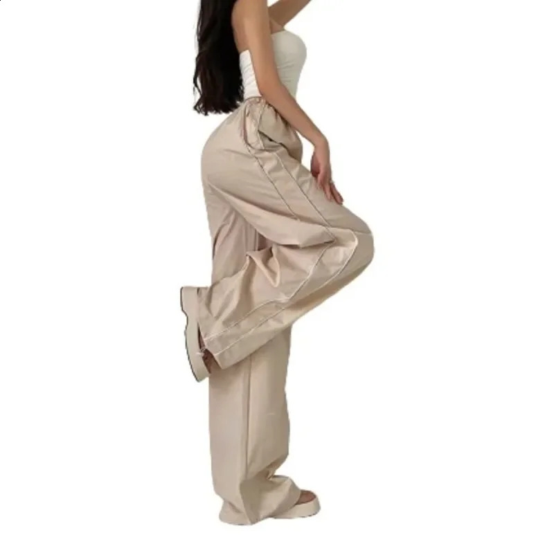 Y2k Women Drawstring Jogger Pants Streetwear Korean Harajuku Parachute Pants Men Sports Sweatpants Wide Leg Trousers Clothes 240821