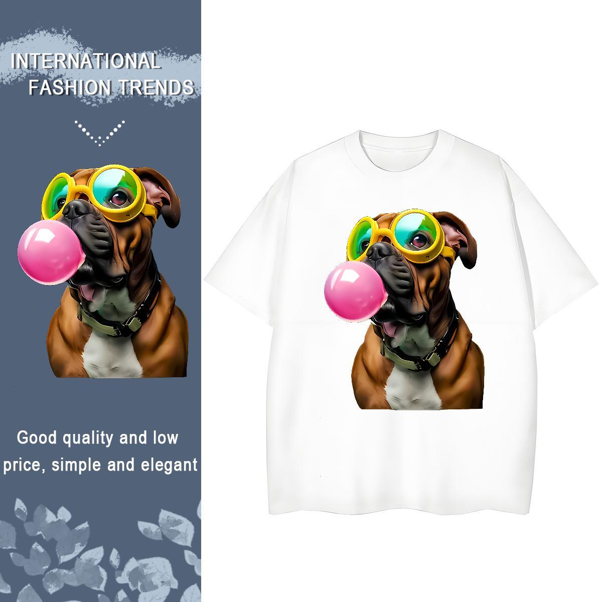 Brand Womens T Shirts Breathable Soft 230g 100% Cotton Women Tees White Plus Size dog Beach Female Polos