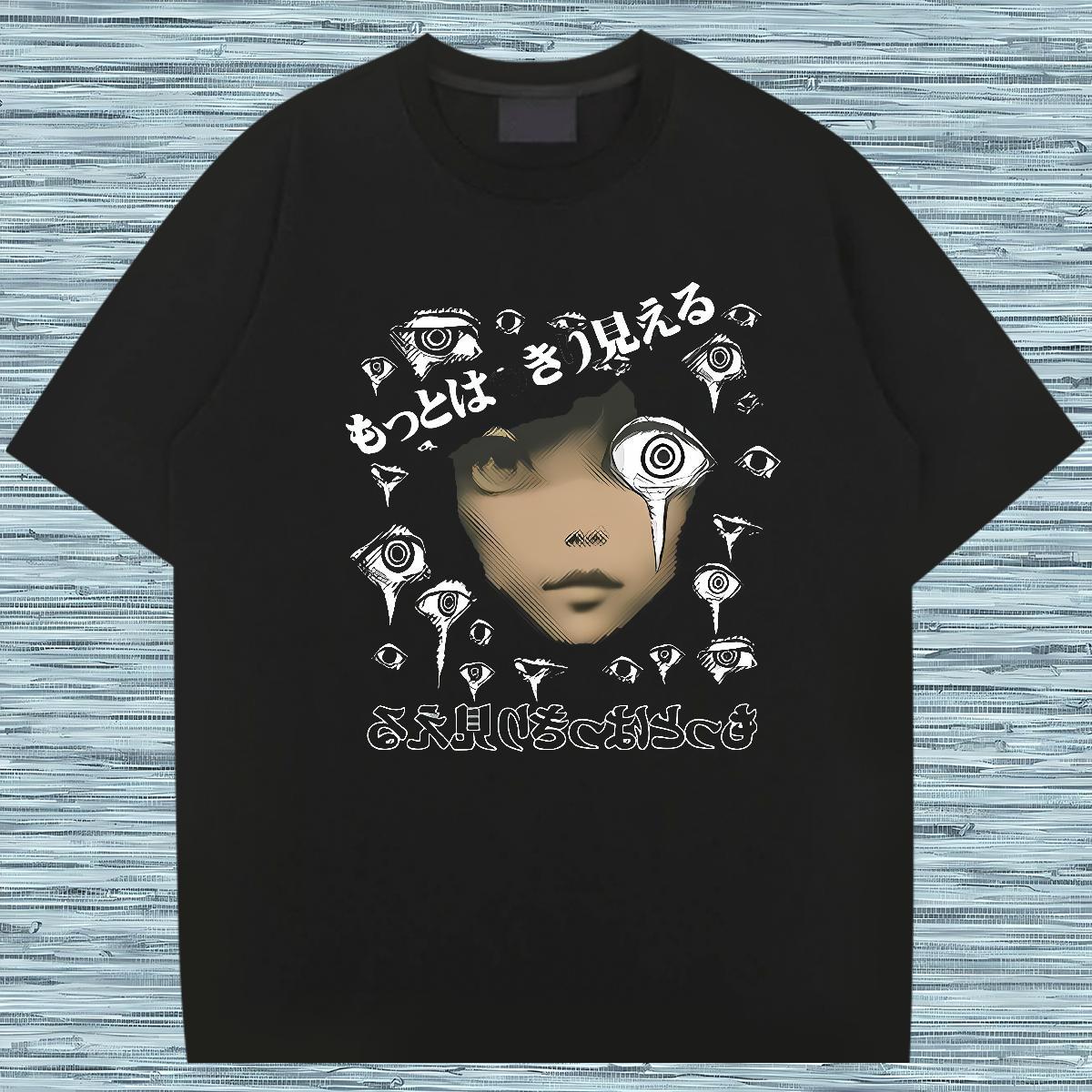 Cool Design scary T-Shirts Hip Hop Street Mens Tshirts 230g Pure Cotton DIY O Neck Short Sleeves DIY Logo Oversized Clothings