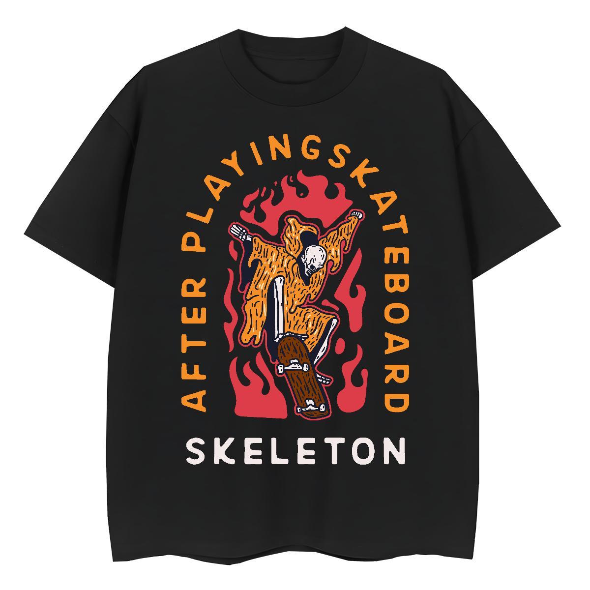 Stylist T-Shirts 230g 100% Cotton Comfortable Hip Hop Street skull Women Tees High quality Custom Print Oversized Polos