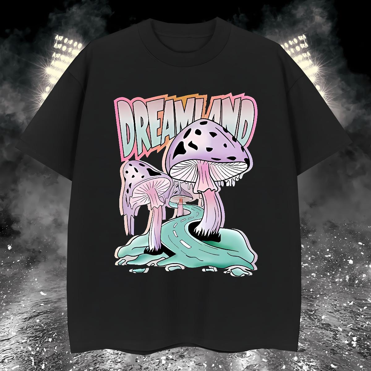 High Quality mushroom T-Shirts Hip Hop Street Tshirts 230g Cotton Designer O Neck Short Sleeves DIY Clothes