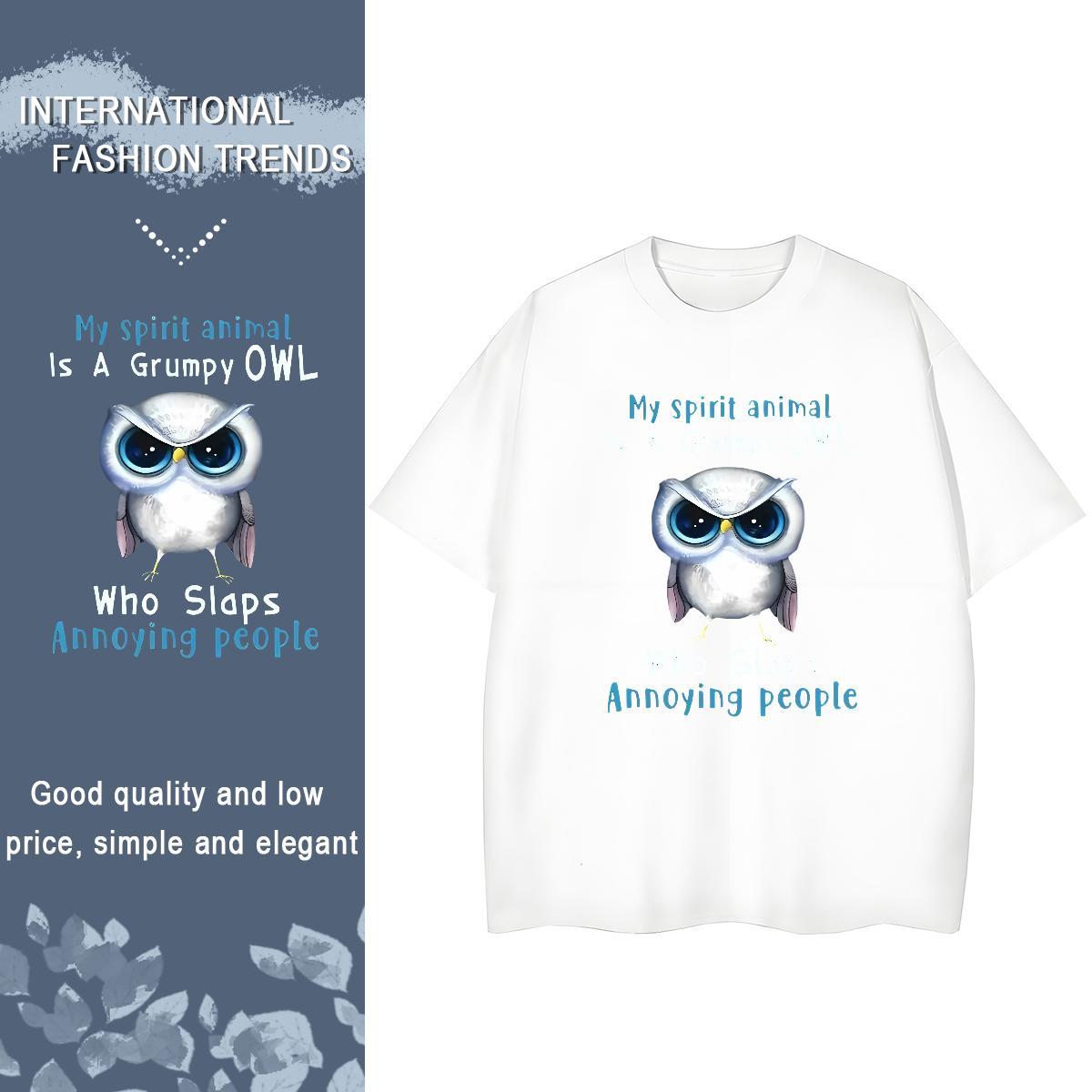 Fashion New Women T Shirts Breathable Soft 230g 100% Cotton Woman Tshirt Custom Printed Owl Summer Casual Designer Tops