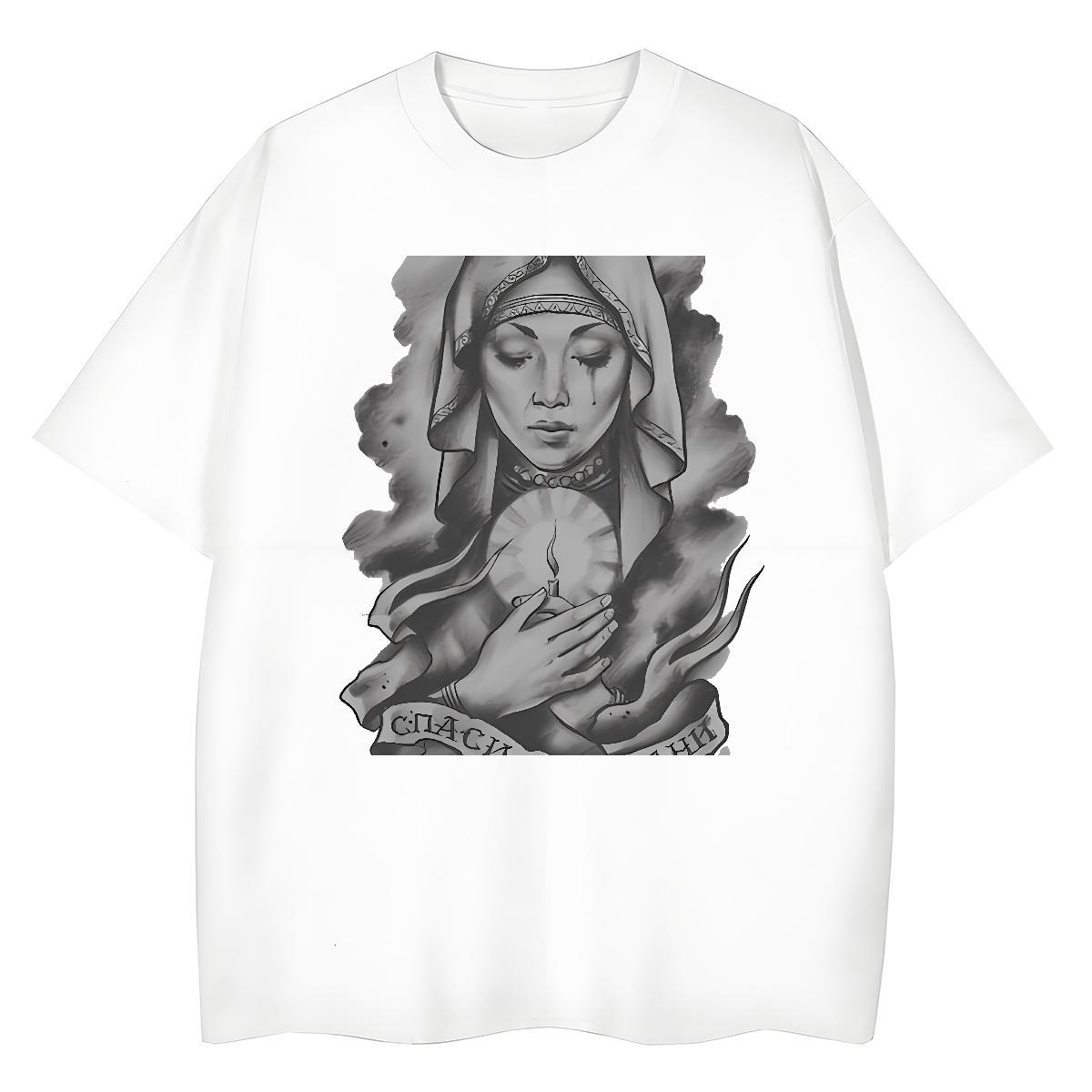 Soft Womens Tshirts 230g Pure Cotton pray Sports Casual T Shirts Women Short sleeve Soft Custom Print Plus Size Polos