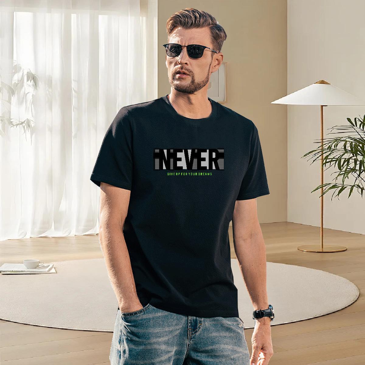 Unisex Men Clothes T-Shirt Summer Casual 230g 100% Cotton Custom Print Plus Size O-Neck Short Sleeve never Men T Shirts Free Shipping Tops Shirt