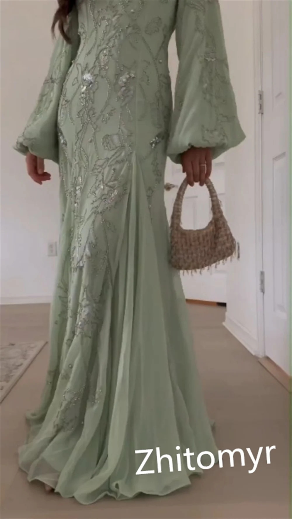 Jiayigong Chiffon Beading Beach Mermaid Scoop Neck Bespoke Occasion Gown Midi Dresses Saudi Arabia 240822