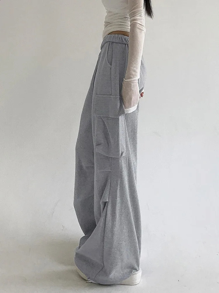 Y2k Aesthetic Casual Cargo Womens Pant Autumn Vintage Streetwear Loose High Waist Mujer Pantalones Harajuku Pocket Trousers 240821