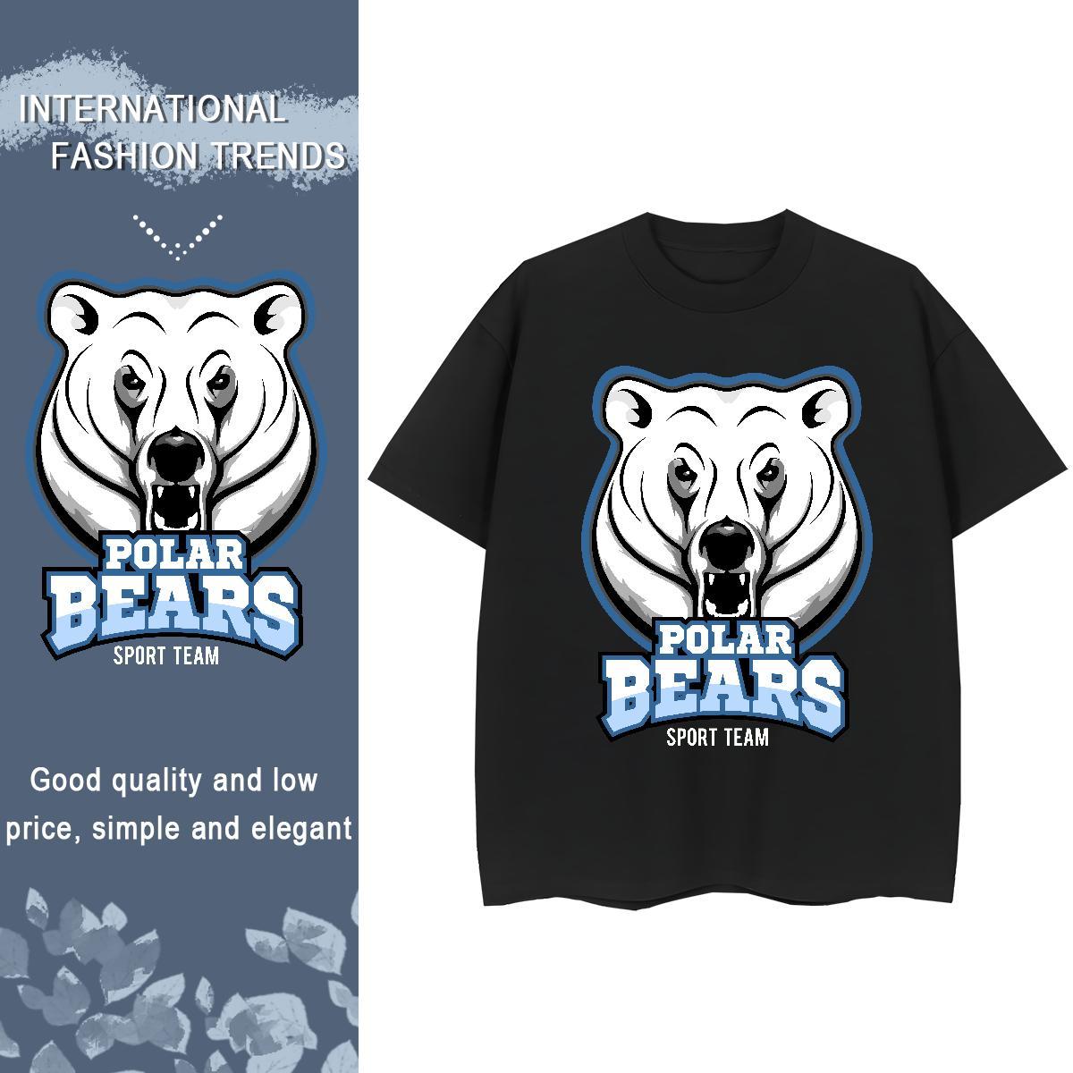 2024 Casual Woman T Shirts Breathable 100% Cotton 230g Womens Tshirts White Plus Size bear Street Casual 5A Wear