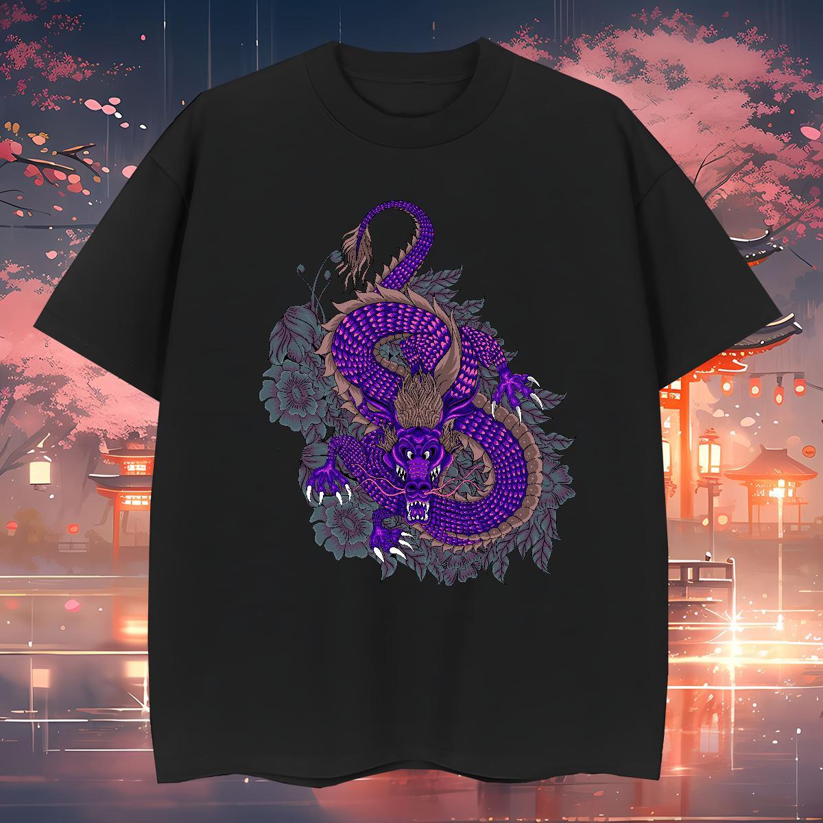 Wholesale dragon T-Shirts Casual Daily Wear Men Tees 230g Pure Cotton New Arrival O Neck Short Sleeves Anime Top Tees