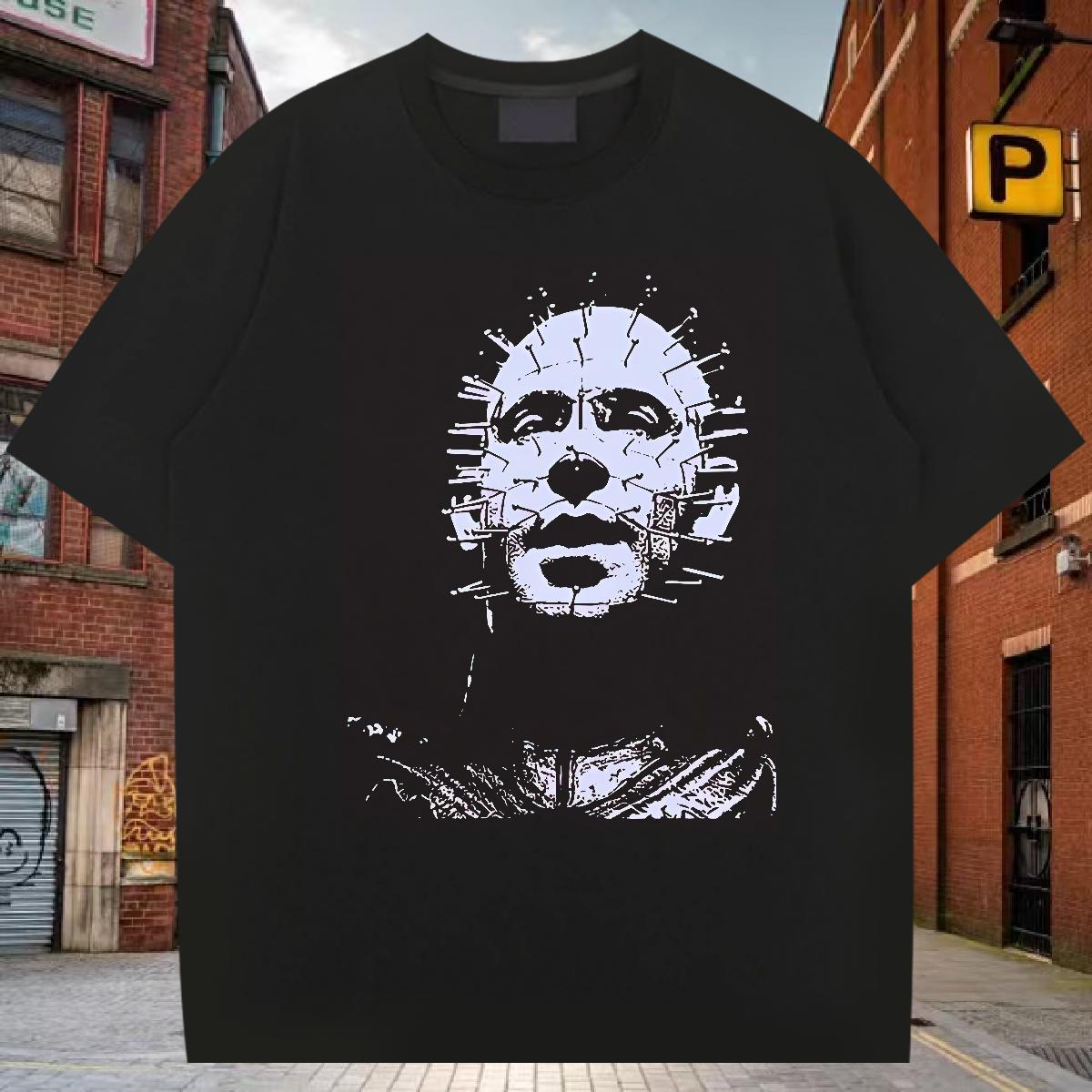 Customized Couples T Shirts 230g Pure Cotton Daily Wear skull Breathable Crew Neck T Shirts Men Popular Skull Polos