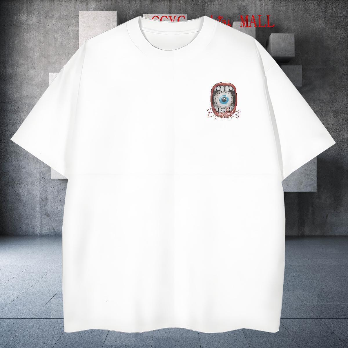 Loose eyeball T shirt Outdoor Tshirts 230g Pure Cotton Classic Casual Crew Neck Breathable Cartoon Printing L-4XL Tees