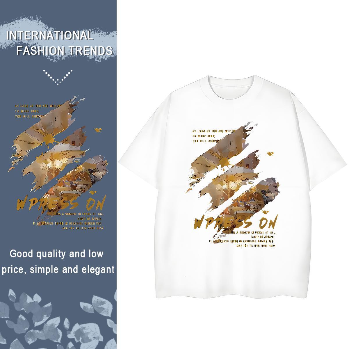 Fashion Designer Men Tees 100% Cotton 230g Daily Outfit painting Pure Cotton Mens T Shirts Loose Cartoon Print Top Tees