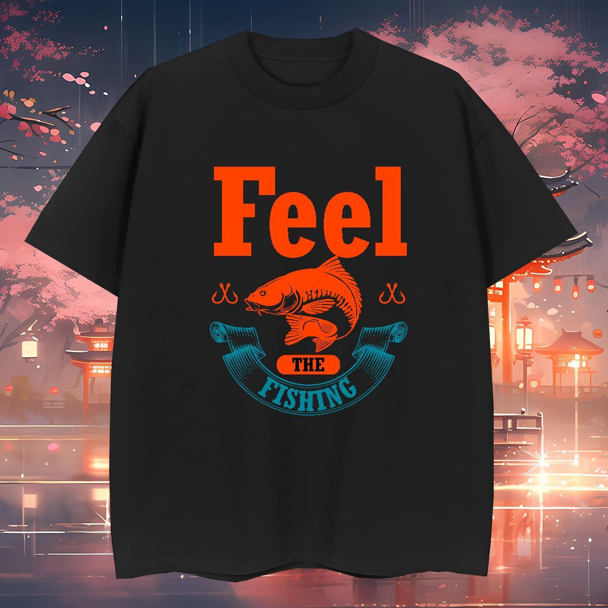 Wholesale fish Man T Shirts Street Casual Men Tshirts 230g Pure Cotton 2024 DIY Breathable Crew Neck Custom Printing Tees