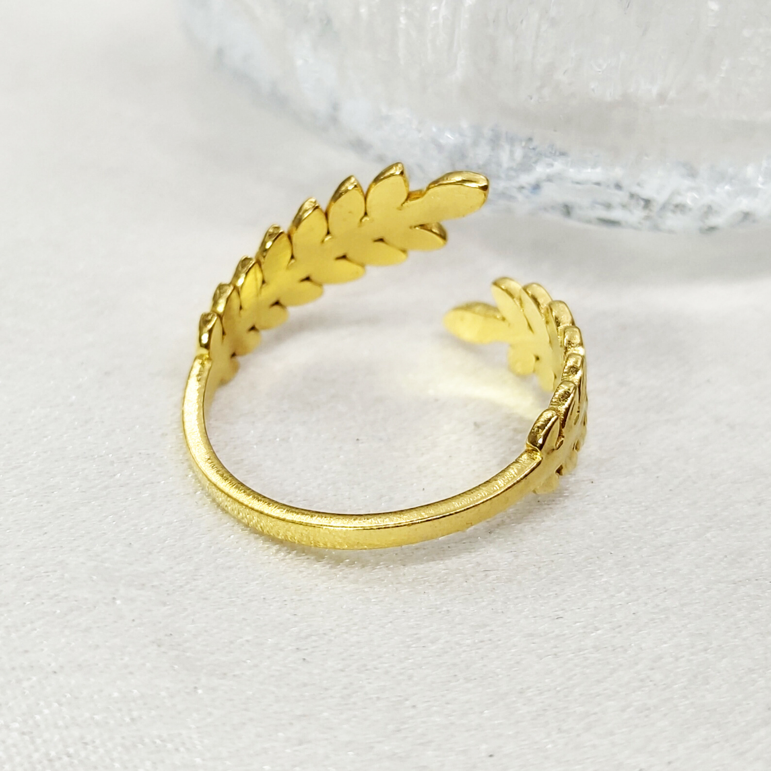 Fashionable, trendy, personalized, titanium steel, wheat ear adjustable ring, simple, rustic and beautiful ring