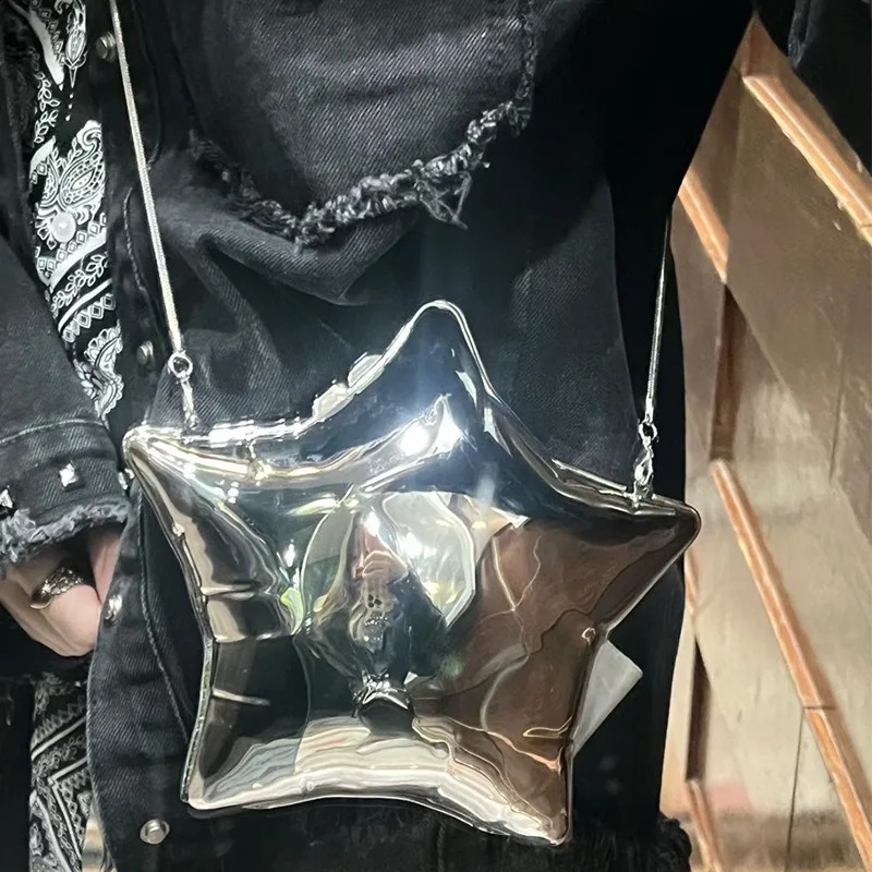 Fashion star shaped silver gold ball womens evening bag Crsosbody handbag matching dress wallet w240821
