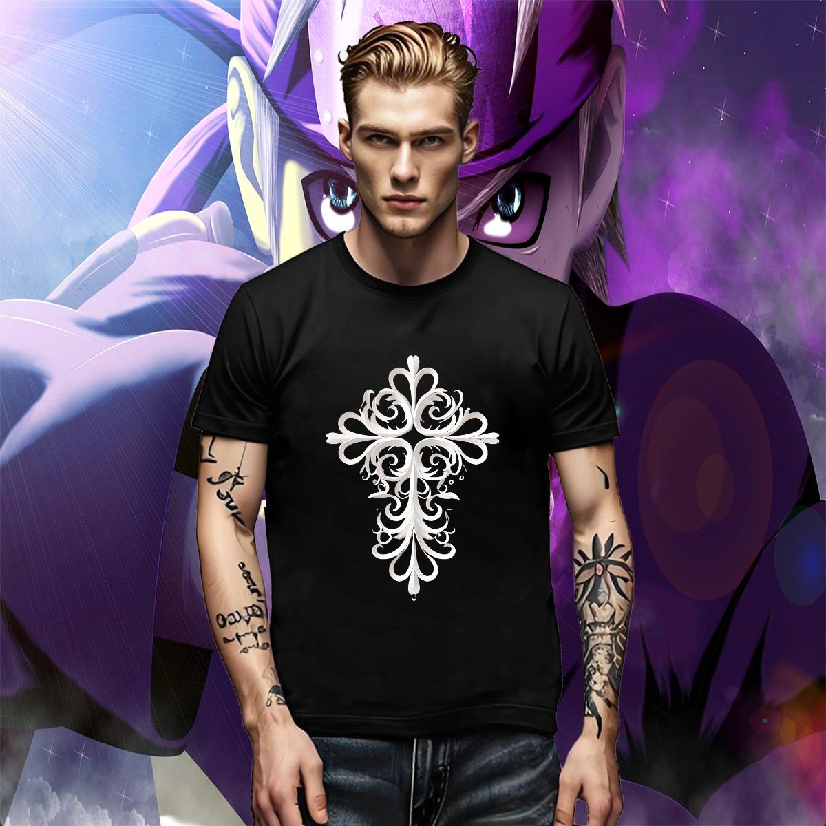 Cool Tshirts Street Wear 230g Cotton DIY Anime O Neck Short Sleeves letter T shirt Designer Clothes