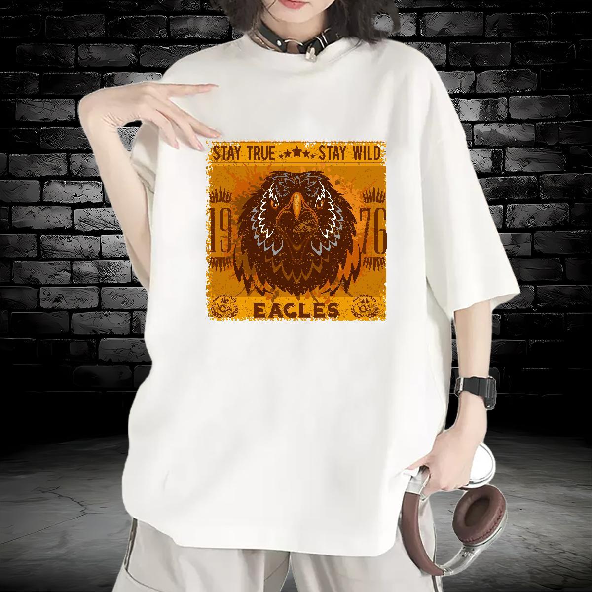 2024 Casual T-Shirts for Women O Neck Short Sleeves 230g 100% Cotton Womens Tshirts Plus Size Custom eagle Street Wear Designer Nice Clothes Shirt