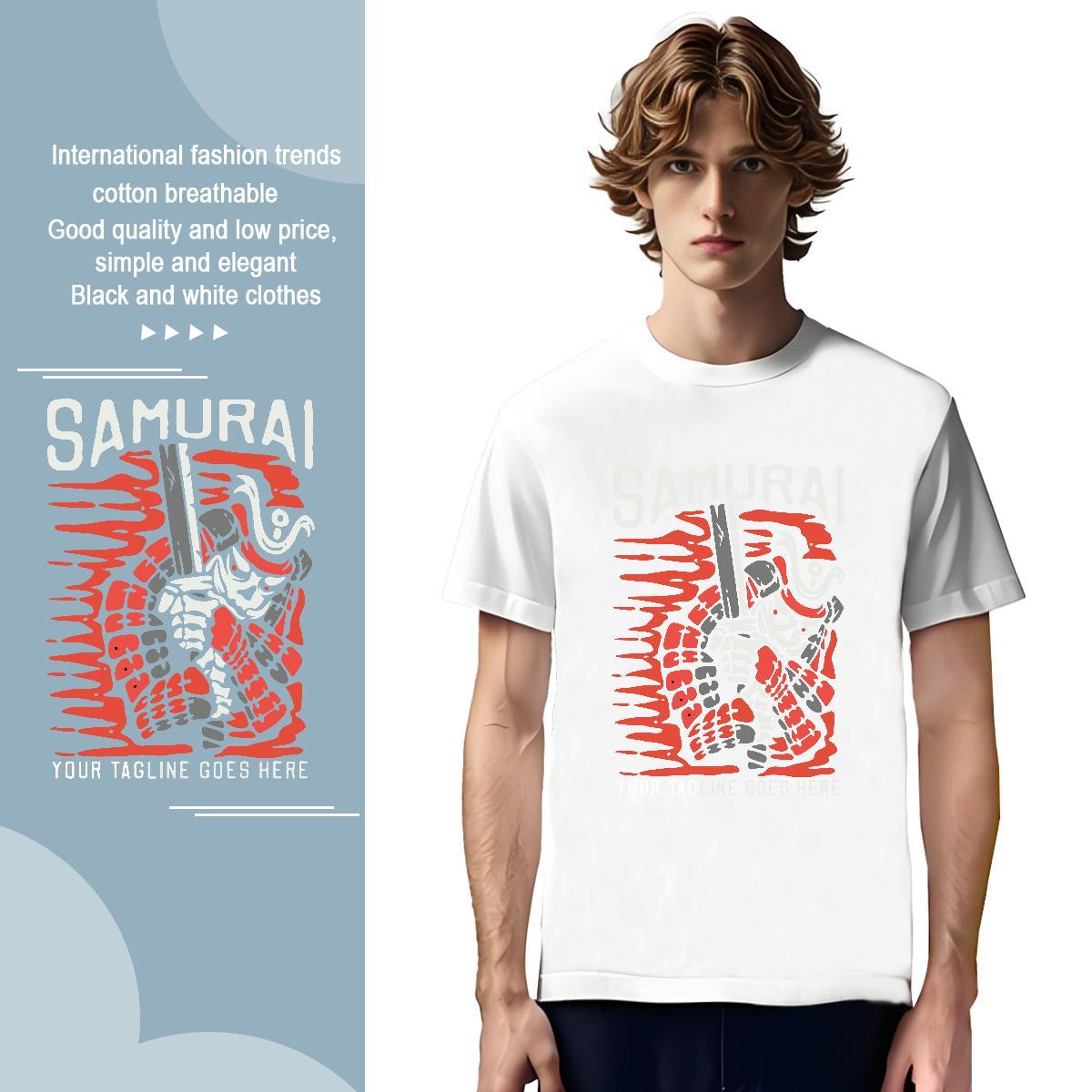 Loose monogram T Shirts Men Sports Casual Men Clothes T-Shirt 230g Cotton 2024 DIY O-Neck Short Sleeve Custom Big Size Tops