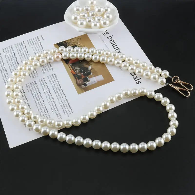 Hardware Pearl Crossbody Bags 30cm-60cm Length Handles For Diy Bags Clothes Accessories Decorative Fashion Pearl Bags Chain 240821
