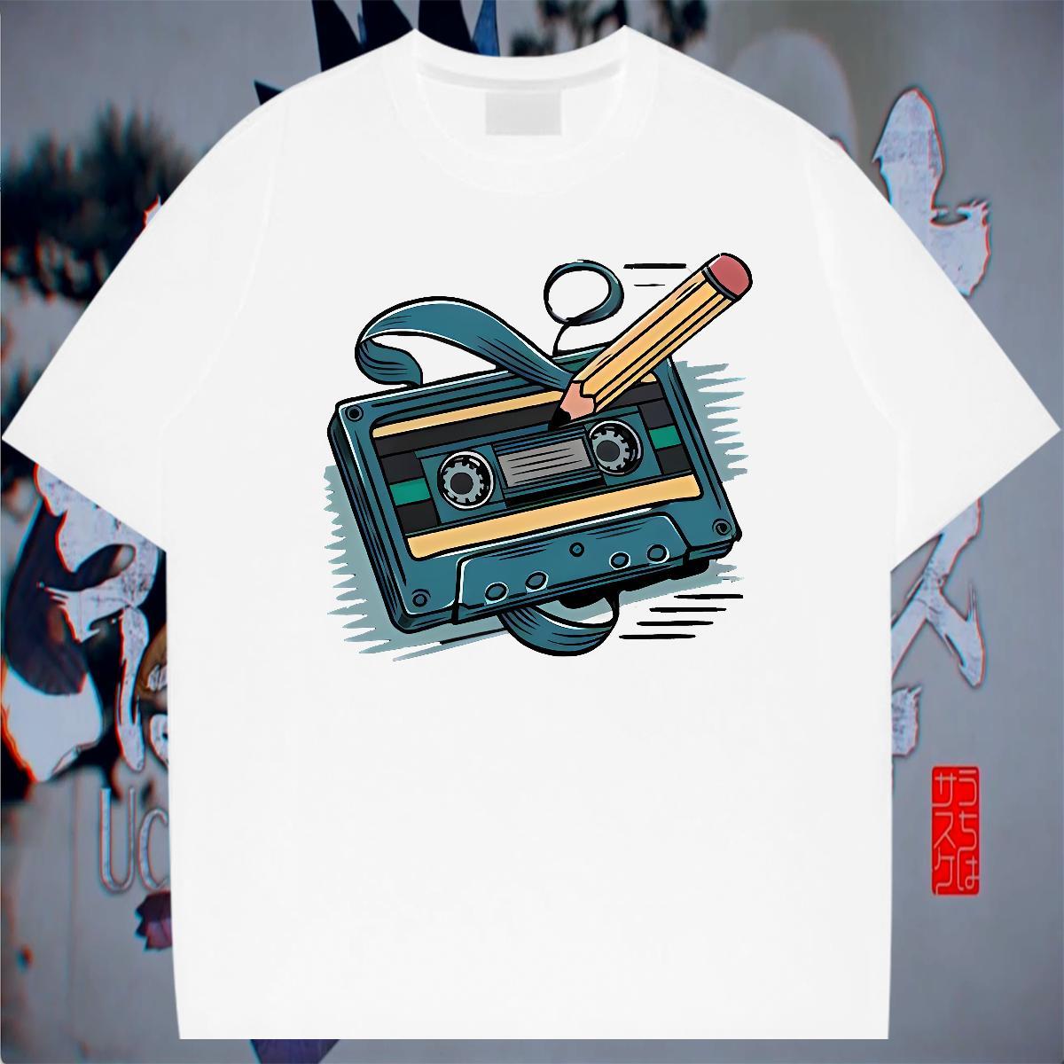 Unisex Mens Tshirts Daily Outfit 230g 100% Cotton Black Oversized Short Sleeve Soft radio Man T Shirts Classic Casual Tops Tees
