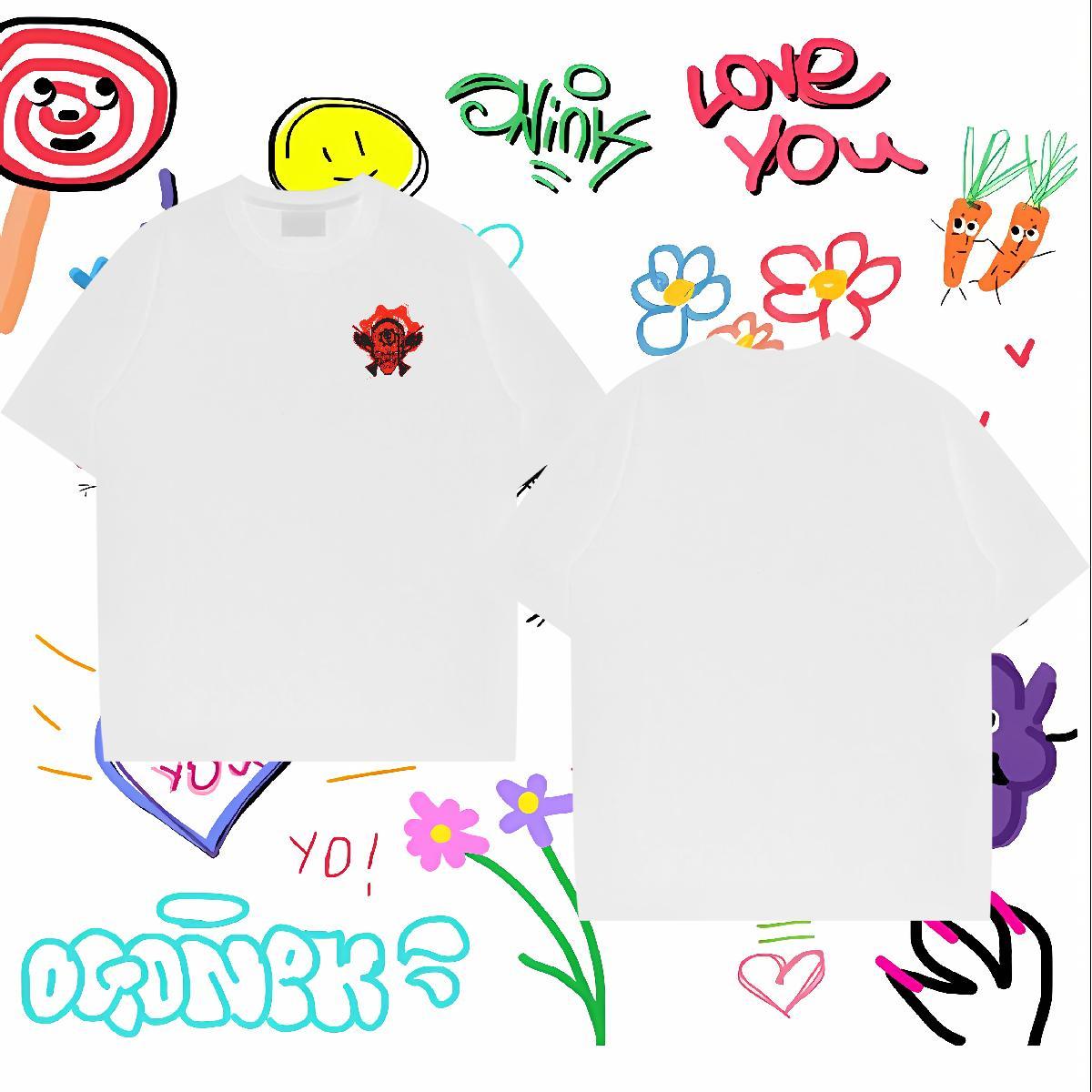 2024 Home Outdoor Mens Tshirts gun Breathable Crew Neck 100% Cotton 230g T Shirts Men Loose Fit Custom Cartoon Wear